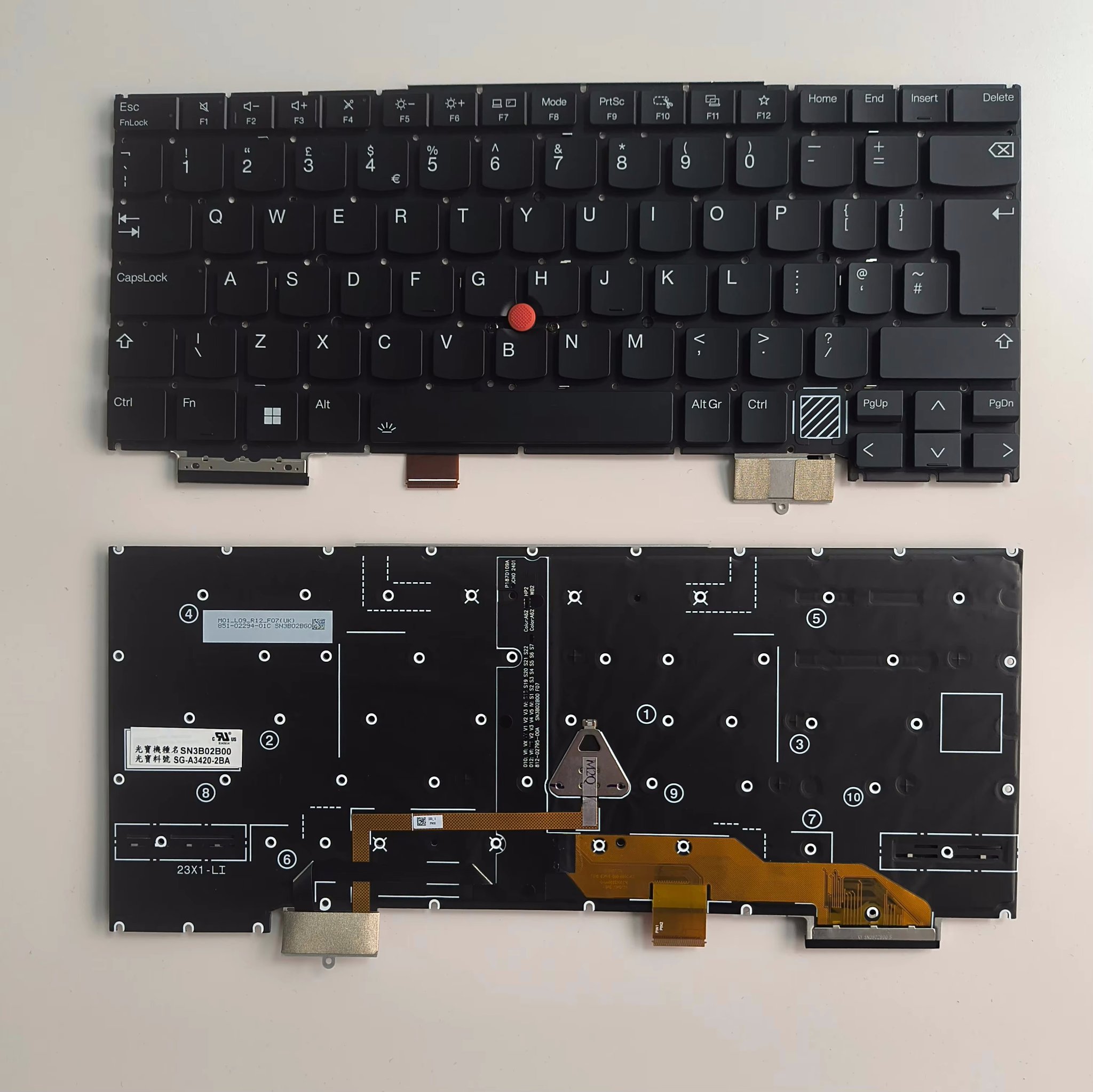 Picture of Original 25535 New US Language For Lenovo Thinkpad X1 Carbon 2024 Black Backlit Laptop Keyboard SN3B02B00 SG-A3420-XUA