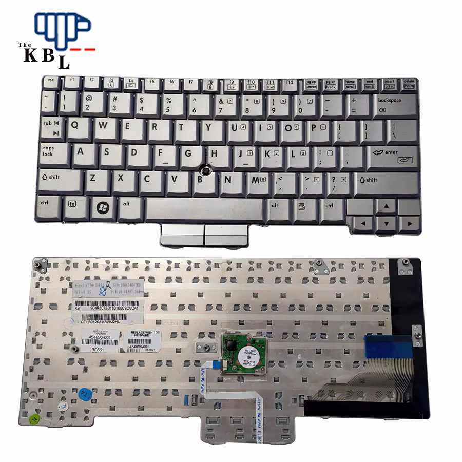 Picture of Original New 1061 US Language For HP 2710 2710P 2730 2730P SILVER No Backlight Laptop Keyboard  V070130BS1 2PTDH3560