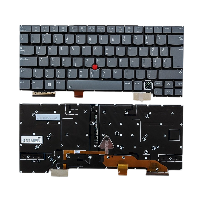 Picture of New Hungry Layout For Genuine Lenovo Thinkpad X1 Yoga 2024 Grey Backlight Laptop Keyboard SG-A3430-2GA SN3B02BG0 D741