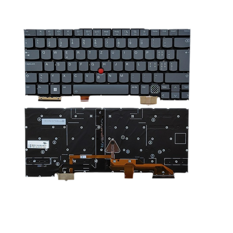 Picture of New Swiss Layout For Genuine Lenovo Thinkpad X1 Yoga Gen12 2024 Grey Backlight Laptop Keyboard SG-A3430-2XA SN3B02BG0 D743