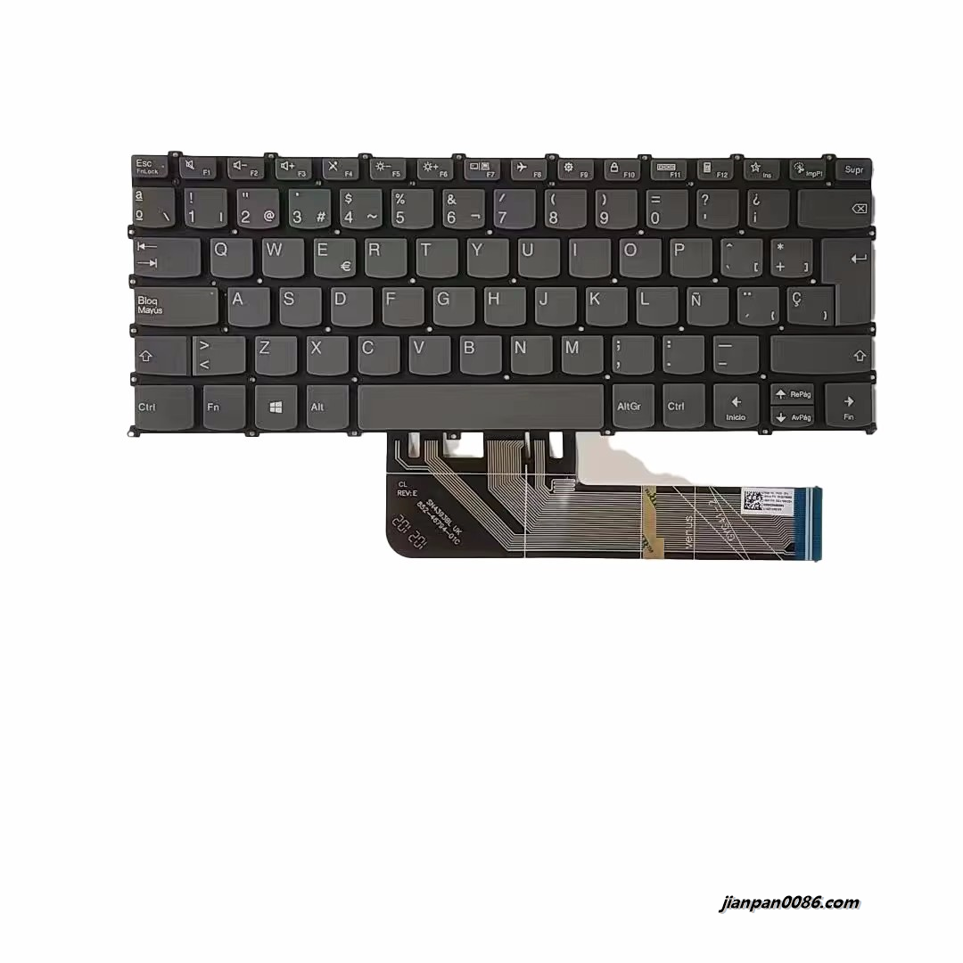 Picture of Original New Spain Language For Lenovo Xiaoxin Air14 Dark grey NoBacklight Laptop Keyboard 1PA524 19083