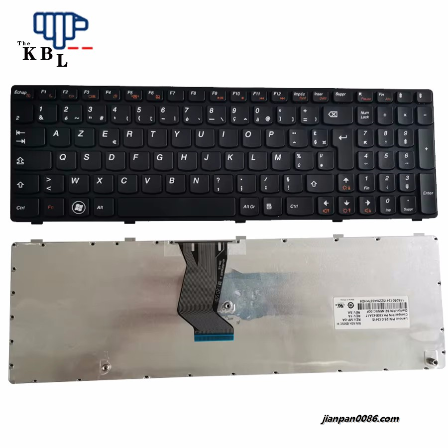 Picture of Oraginal New French Language For Lenovo G570 G575 Z560  G570AH G770 G560 Black Laptop Keyboard 25012415 PK130E43A17 10PE351