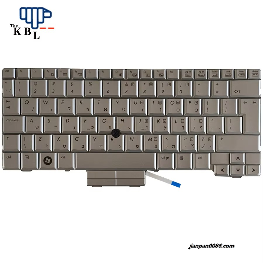 Picture of Original New HB Hebrew Language For HP 2730P Silver Laptop Keyboard V070130BK2 15P7022