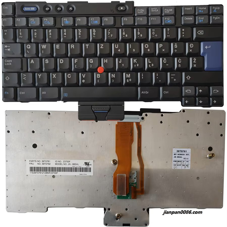 Picture of Original New Slovenia/Yugoslavia Language For IBM Thinkpad T40 Black 15in Laptop Keyboard MP-04366SA-387L 17PLE024