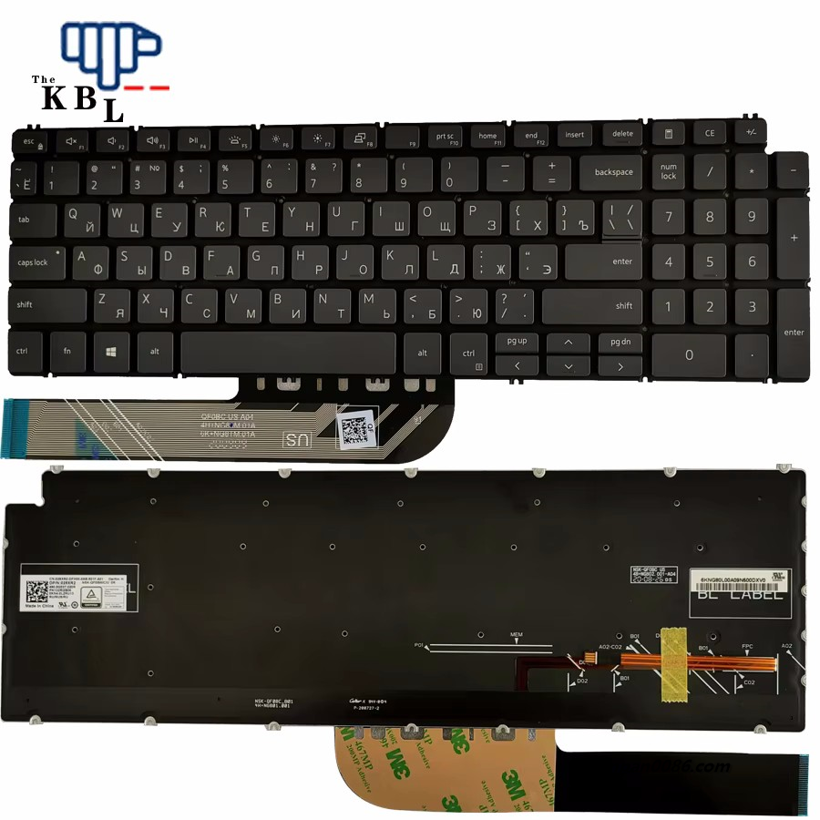 Picture of Original New Russia Language For DELL Inspiron 7590 15-7000 15-7591 15-7791 Grey Backlight Laptop 028XR2 PK132RI2B06 25PE639