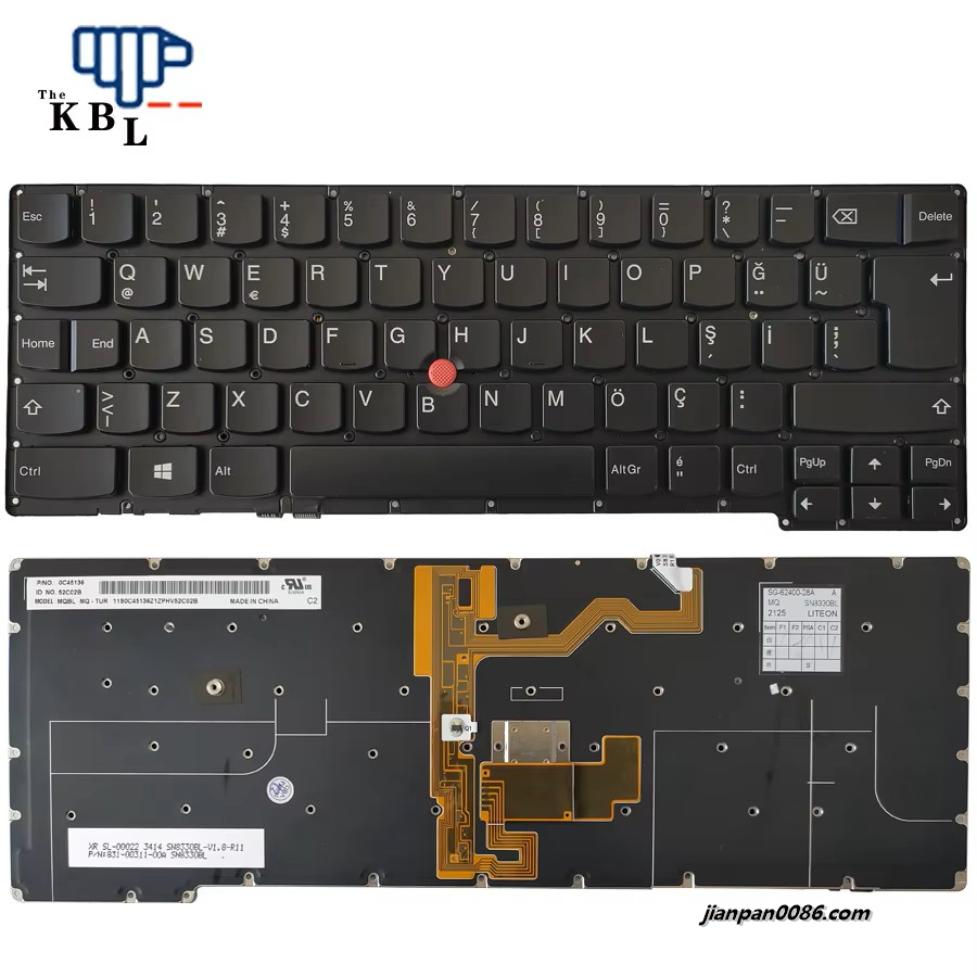 Picture of Original New Turkey Language For Thinkpad X1 Carbon Gen 2 2nd 2014 Black WIth Point Stick Laptop Keyboard SG-62400-28A 5PE121