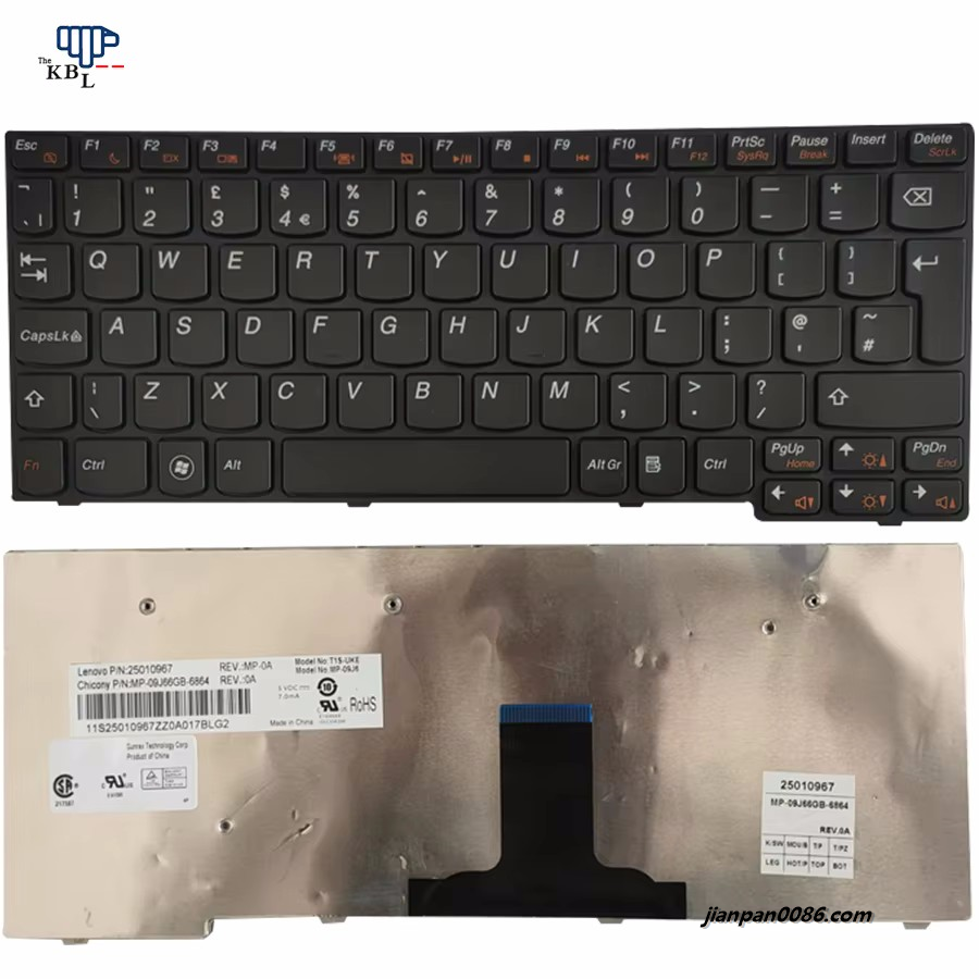 Picture of Original New UK Language For Lenovo Ideapad S100 S10-3 S110 Black Laptop Keyboard 25010967 MP-09J66GB 6P5878