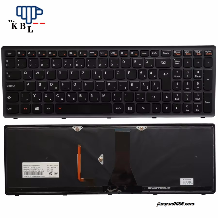 Picture of Original New Hungary Language For Lenovo FLEX 15 Black Backlight Laptop 25214160 4PE53
