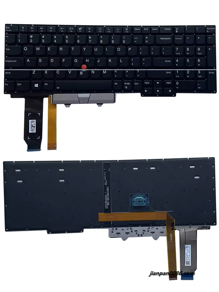 Picture of Original New For Lenovo Thinkpad US Language E15 Black Backlit Laptop Keyboard(No Frame) Silver L/R Key SN20W69297-0A E9278