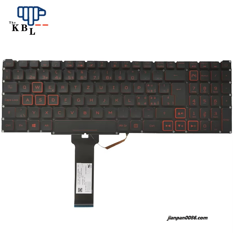 Picture of Oraginal New For Acer Nitro AN515 Swiss Language Backlit Laptop Keyboard PK132K11A12 LG5P-N90BRL