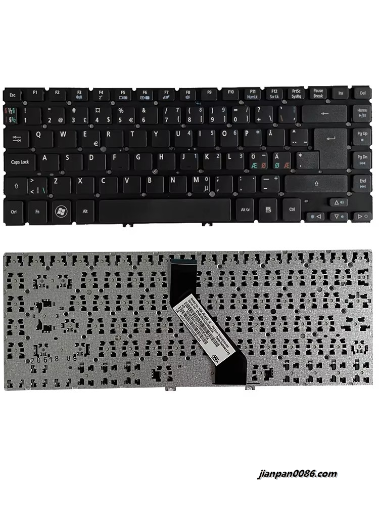 Picture of New For Acer Aspire V5-471 V5-472 V5-473 Scandinavian Language Black Laptop Keyboard NSK-R24SW