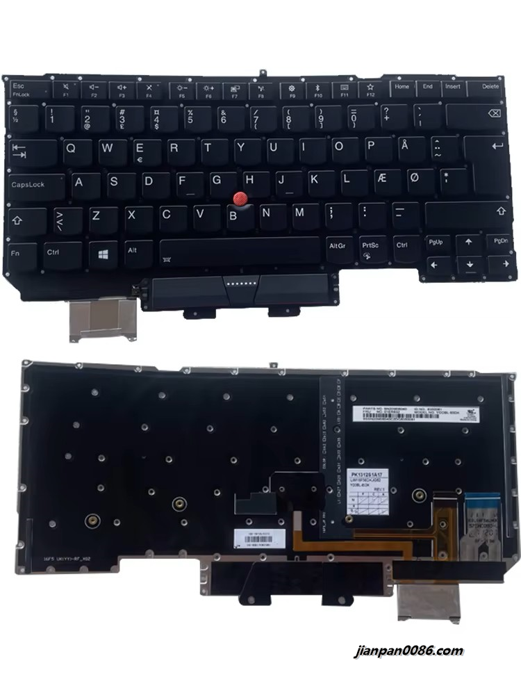 Picture of Oraginal New DK Denmark Language  For Lenovo Thinkpad X1 Carbon 2017 2018 Backlit Laptop Keyboard SN20M08040 1PE54630PTDH5789