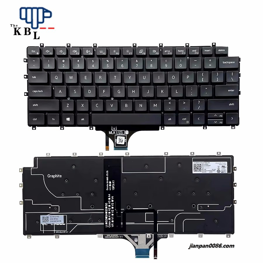 Picture of Original New US Language For Dell Latitude 9520 9510 Black Backlight Laptop Keyboard 3R93D PK1330H2A00 10PE621