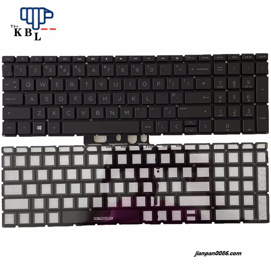 Picture of Original 7233 New UK Language For HP Pavilion 15-DA 15-DB 15-DW Black Backlit Laptop Keyboard HPM17K3 L12731-031 E417