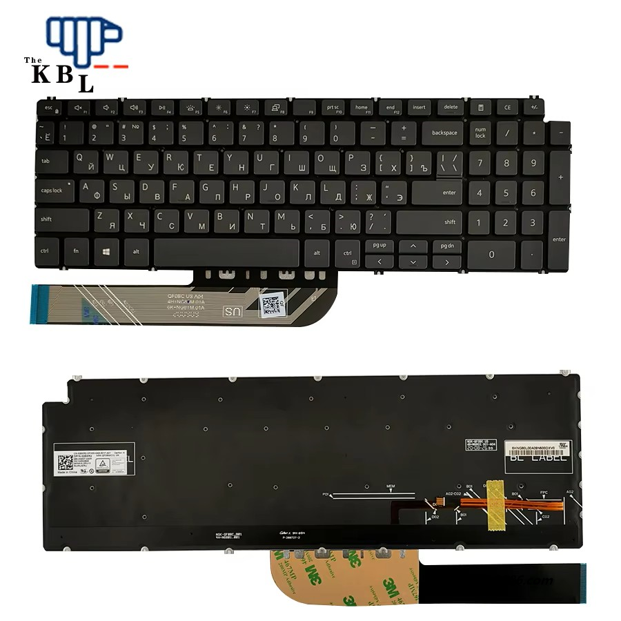 Picture of New Russian Language For Dell Inspiron7590 7591 5580 5584 5593 5598 Gray Backlight Laptop Keyboard 028XR2 PK132RI2B06 25PE639