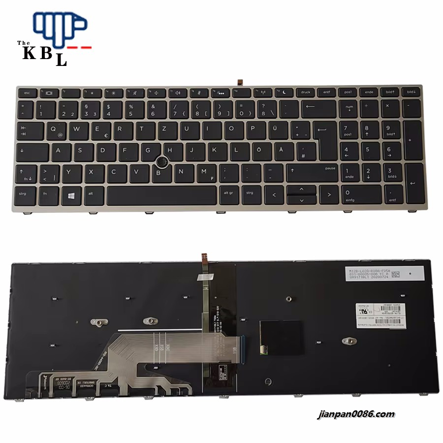 Picture of Original New Germany Language For HP Probook 650 G4 650 G5 Backlight Silver color Laptop Keyboard  SG-87840-2DA SN9171BL1 A340