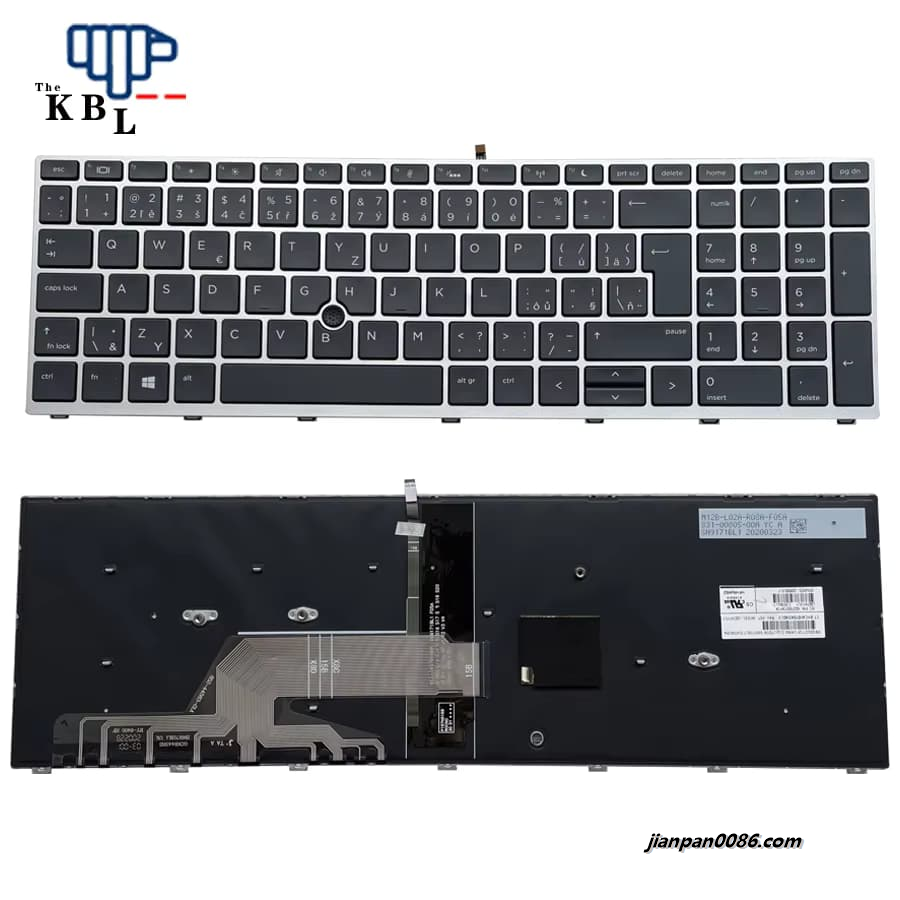 Picture of Original New Czech Language For HP Probook 450 455 470 G5 Black Backlight Laptop Keyboard WIth Point Stick SG-87840-59A 2P