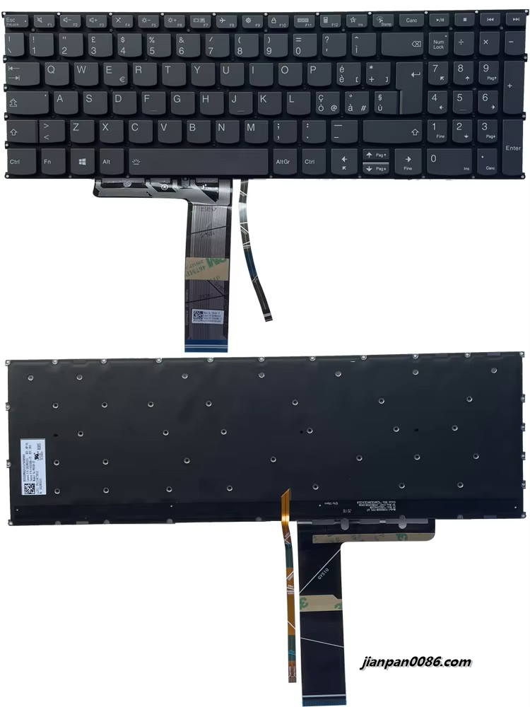 Picture of Original New For Italy Language Lenovo Xiaoxin Air-15 Gray Backlit Laptop Keyboard SN20W652521 PK131K73B12 1P9653E566