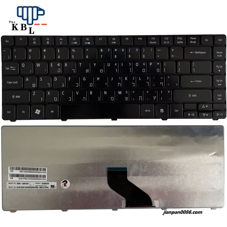 Picture of Original New Hebrew Language For ACER 3810 4750G 4743G 5942 4739Z 4820TG 4740 Black Laptop NSK-AM10H 2PE437