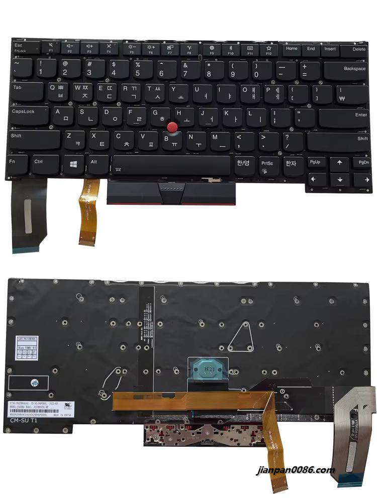 Picture of Original New Korea Language For Lenovo Thinkpad T490S  (No Frame) Backlit Laptop Keyboard V170820ES1 40P