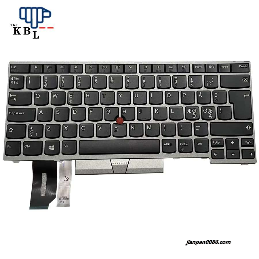Picture of Original New Norway Language For Lenovo Thinkpad E480 E490 R480 R490 L490 Silver NoBacklight Laptop Keyboard SN20P34842 1PCS E553
