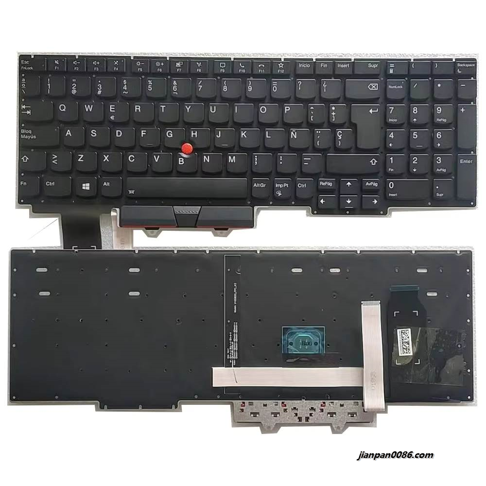 Picture of Original New Spanish Layout For Lenovo Thinkpad E15 Backlight With Point Stick Laptop Keyboard Original V185820FK1 SP 5PTDH6158