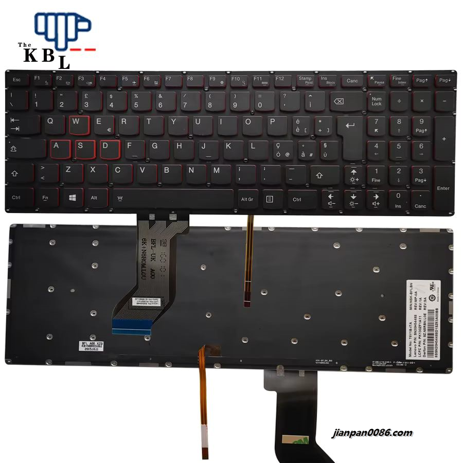 Picture of Original New Italy Language For Lenovo Y700-15ISK Y700-17ISK Black Backlight Laptop Keyboard PK130ZF1A11 150P7682