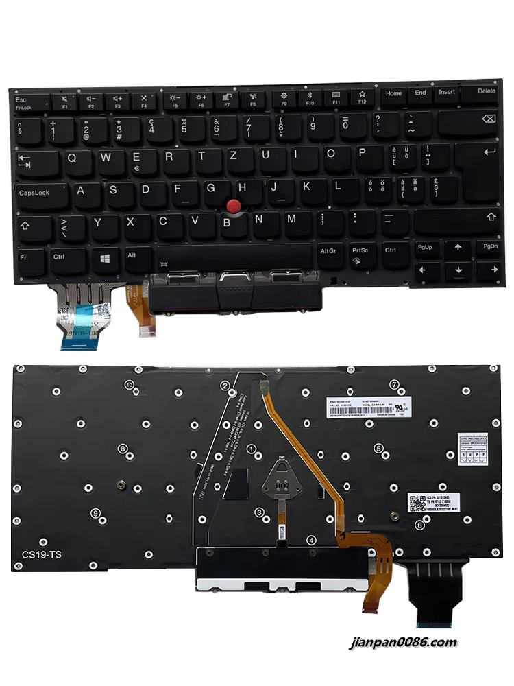 Picture of Oraginal New For Lenovo Thinkpad X1 Carbon 8th Gen 2020 Swiss Language Backlit Black (No Frame)Laptop Keyboard SN20W73747 5PE556