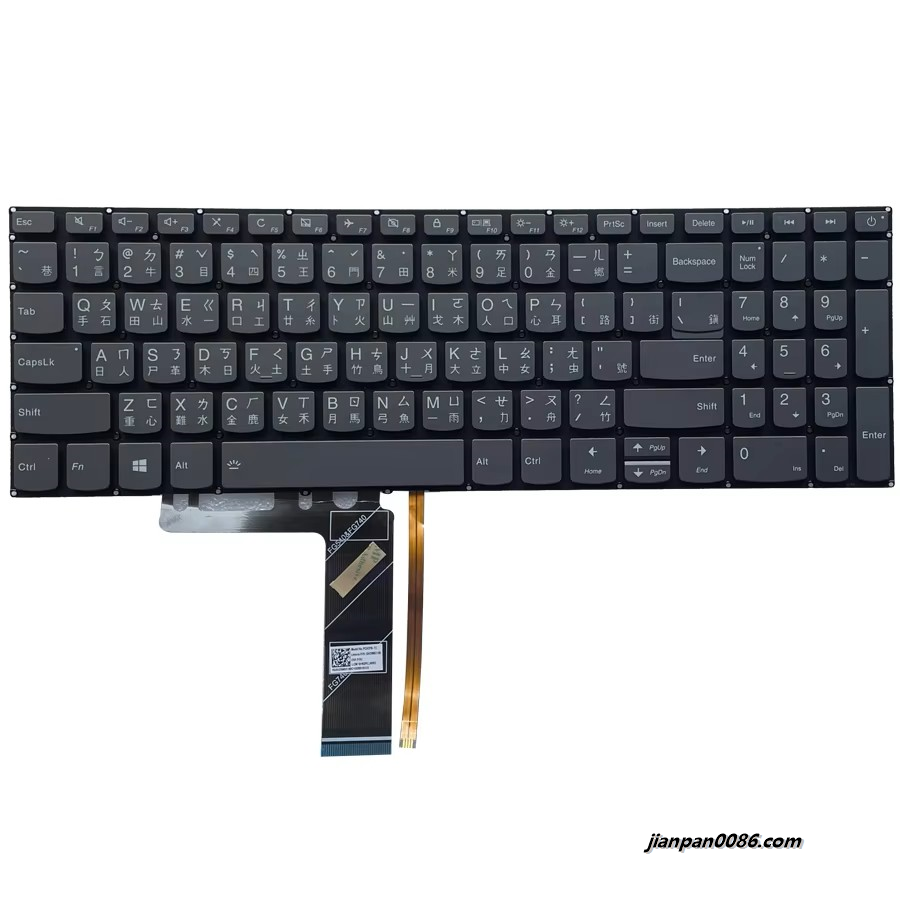 Picture of Original New TW Language For Lenovo Ideapad 320-15 Grey Backlit Laptop Keyboard SN20M63198 PK1314F1B04 25PTDH5503