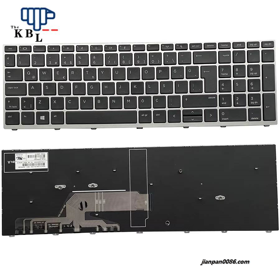 Picture of Original New Turkey  Iceland Language For HP Probook 450 G5 455 G5 470 G5 Laptop Keyboard  (Silver Frame) SG-87820-28A  2PE647