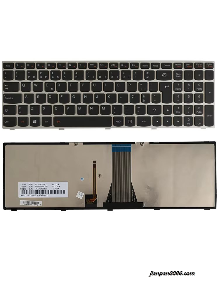 Picture of Original New Portugal Layout For Lenovo G50 Black Backlit Laptop Keyboard FRU 5N20HO3561 PK131BJ2B14 1PE346