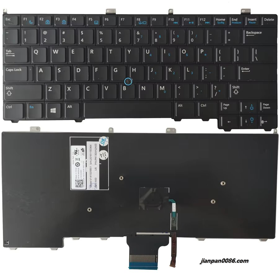 Picture of Original New US Language For DELL Latitude 12 E7440 E7000 E7240 E7420 Black WIth Point Stick Laptop Keyboard PK130VN2A00 16PE168