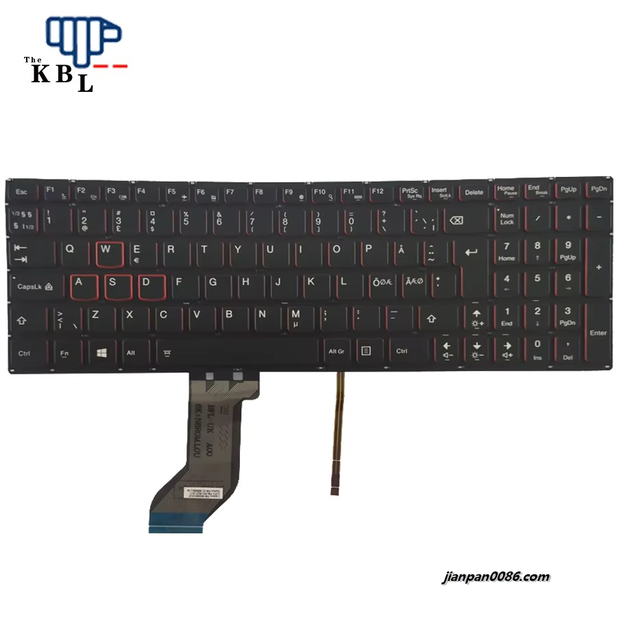 Picture of Original New Norway Language For Lenovo Ideapad Y700-17isk Backlit Laptop Keyboard SN20H54537 PK130ZF1A17