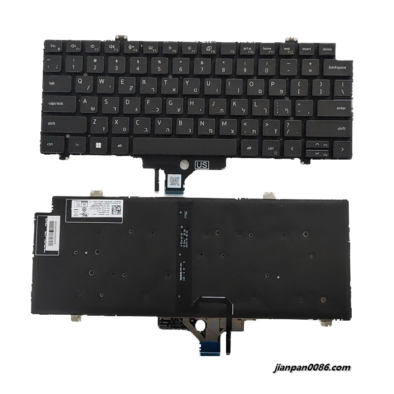 Picture of Oraginal New Hebrew Language For Dell Latitude 7420 Black Backlight Laptop Keyboard SG-B2730-XTA  SN2006BZ   PK133IW3B03 DP/N0MXWY0 S003