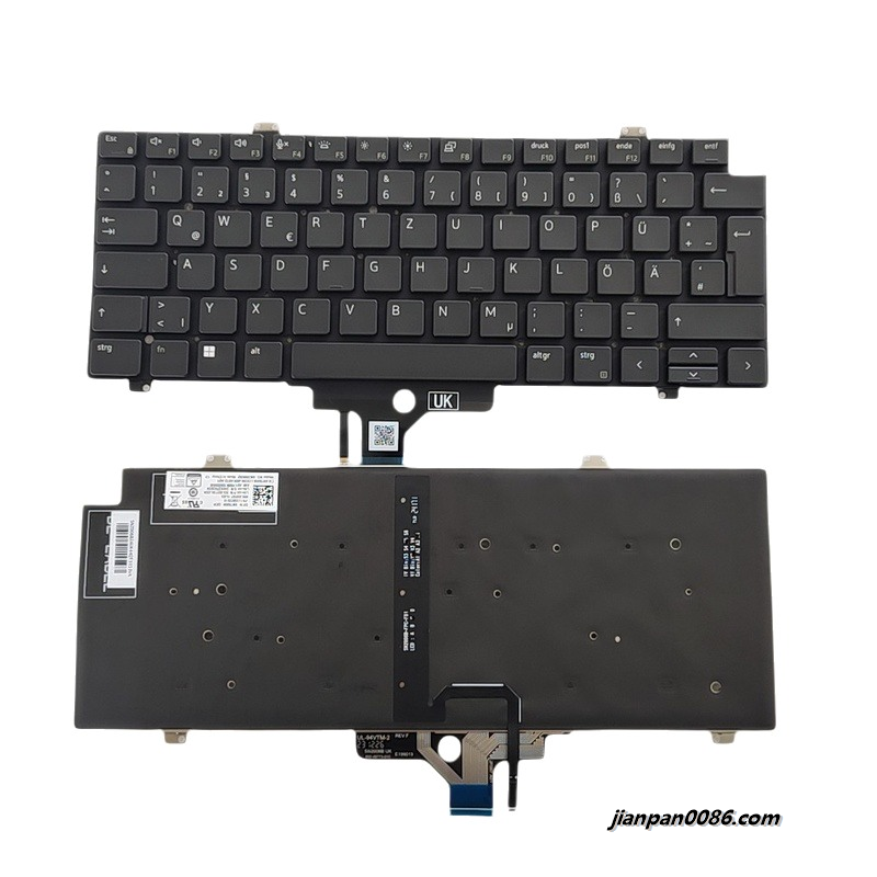 Picture of Oraginal New Germany Language For Dell Latitude 7420 Black Backlight Laptop Keyboard SG-2730-2DA SN2006BZ   PK133IW3B16 DP/N:0NT58M S005 