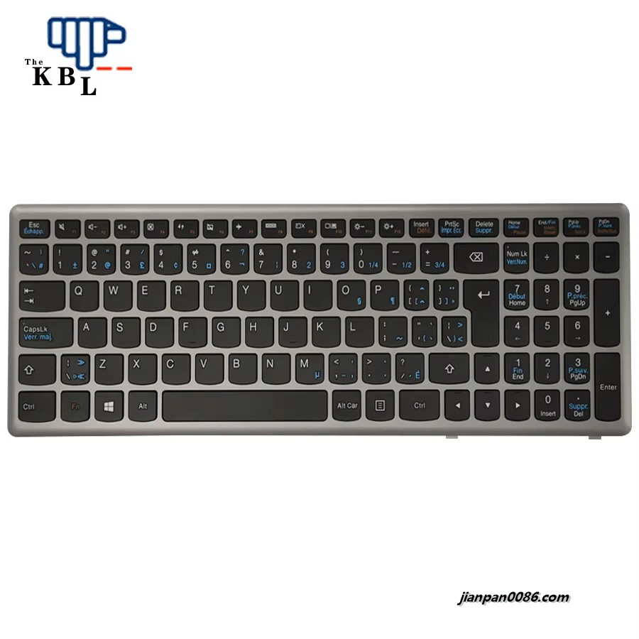 Picture of Original New Canada French Language For Lenovo Z500 P500 P500A Silver Laptop Keyboard 25206390 PK130SY1D16 NSK-BF3SC 1E351