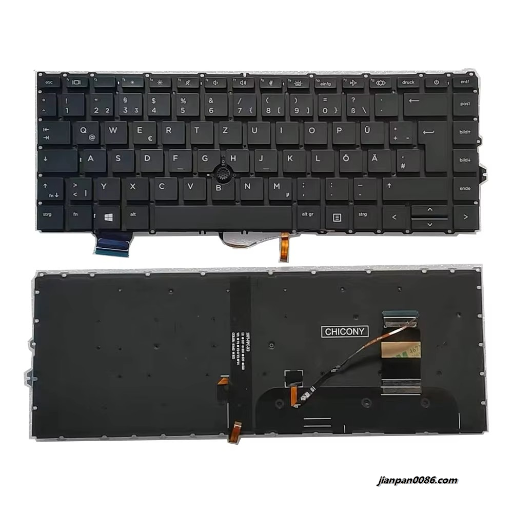 Picture of Original New Germany Layout For HP EliteBook 840 G7 G8 With Point Stick Black Laptop Keyboard HPM19F76DOJ93 2P14100TDH206