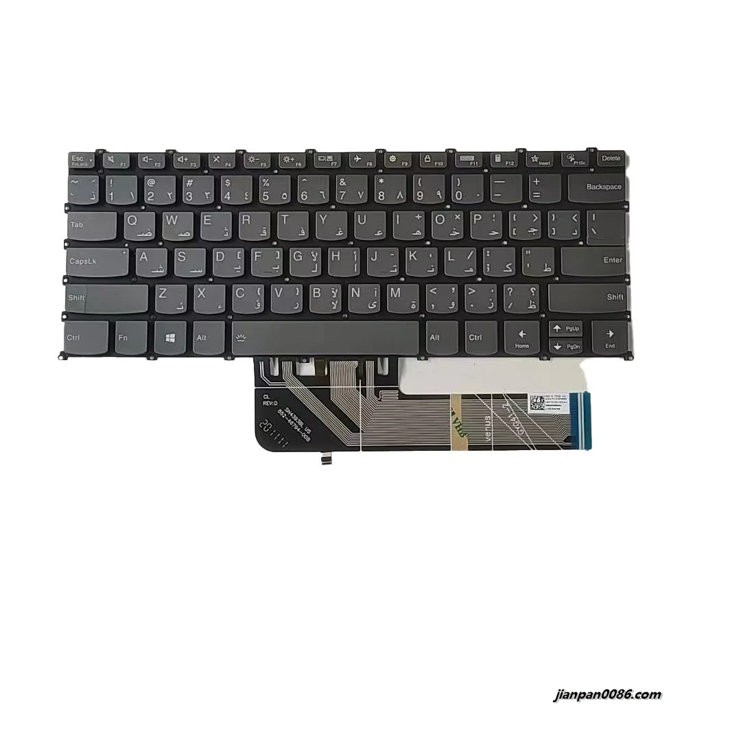 Picture of Original New Arabic Language For Lenovo Xiaoxin Air14 2020 Dark Grey Backlight Laptop Keyboard SG-A1910-3NA SN4393BL  PK132UZ2A06 A557 19348