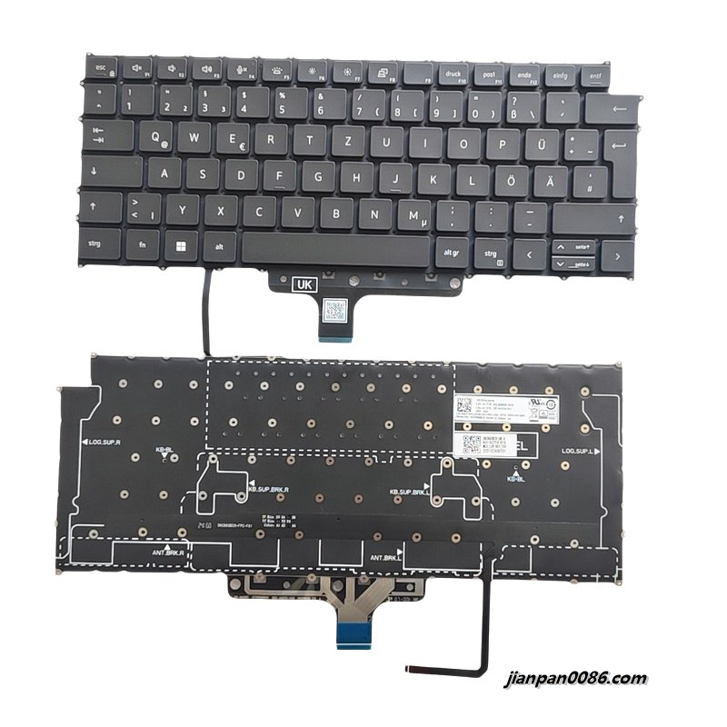 Picture of Original New Germany Language For Dell 7330 Black Backlight Laptop Keyboard SG-B4900-2DA SN2B60B20 PK1374C3A16 0M6VHM S050
