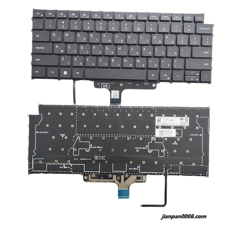 Picture of Original New Hebrew Language For Dell 7330 Black Backlight Laptop Keyboard SG-B4900-XTA SN2B60B20 PK1374C3A03   DP/N09MJK3 S049