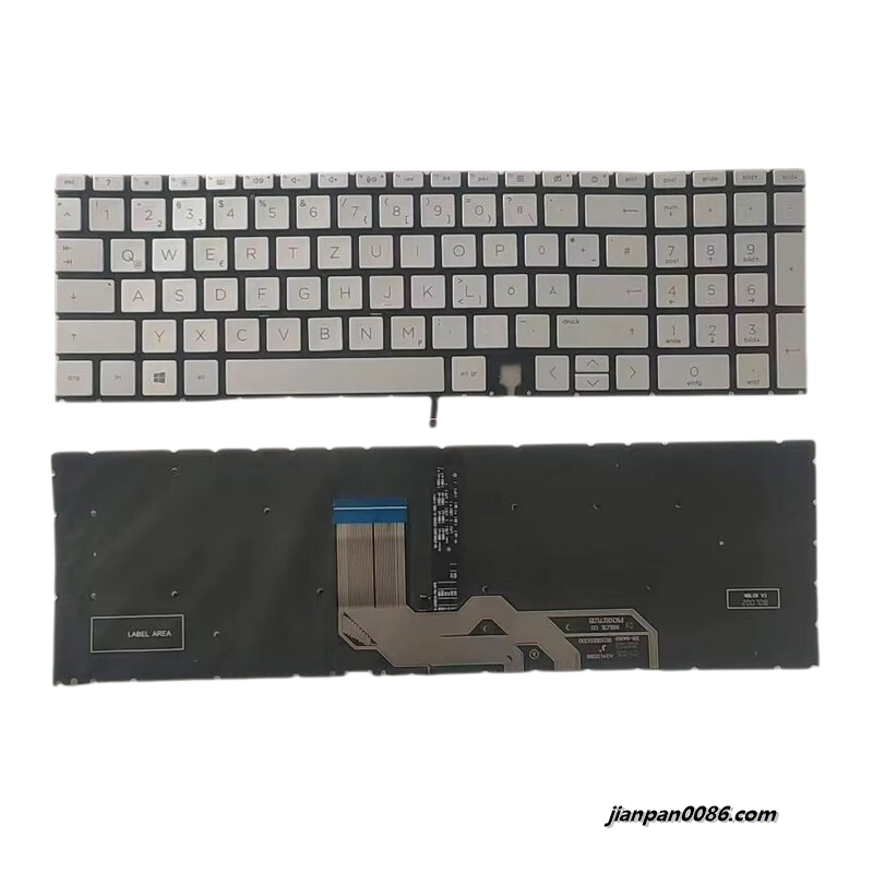 Picture of Original New Germany Language For HP ENVY X360 15-ED 15-AG 17-CG Silver Backlit Laptop Keyboard PK132UR2A11 2H-BCKGMC23411  45PTDH6404