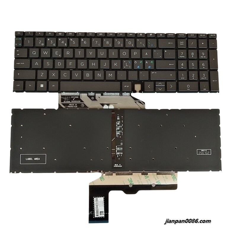 Picture of Original New NE NorthEurope Language For HP 15-ED Grey Backlit Laptop Keyboard 2H-BCKN4C2491 PK132UR2C21 40PA090 19452