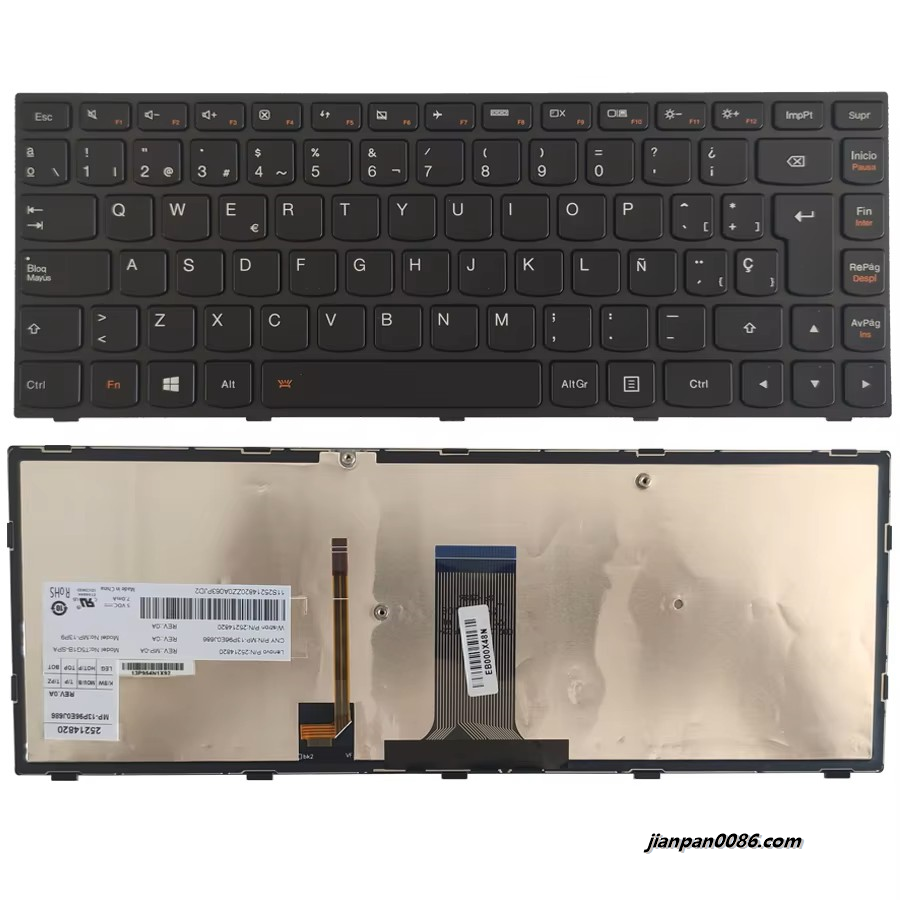 Picture of Original New Spanish Language For Lenovo G40 G40-70 G40-80 N40-70 N40-30 B40-70 Black Backlight Laptop 25215653 2E362