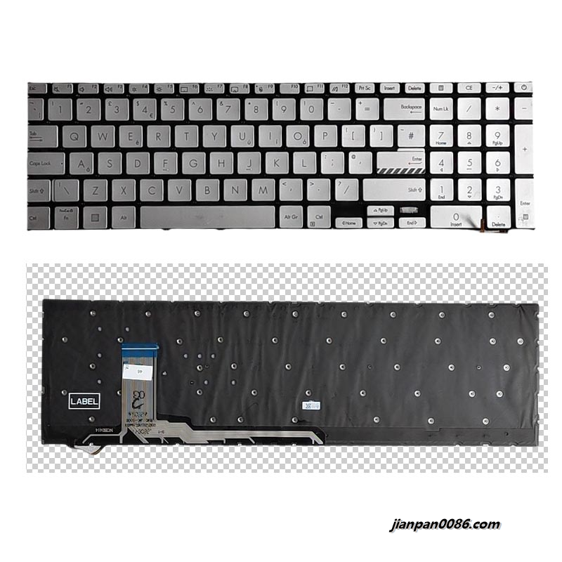 Picture of Original New UK Language For Asus Experbook B1502C Silver Laptop Keyboard 102-022J1LHA01 F050