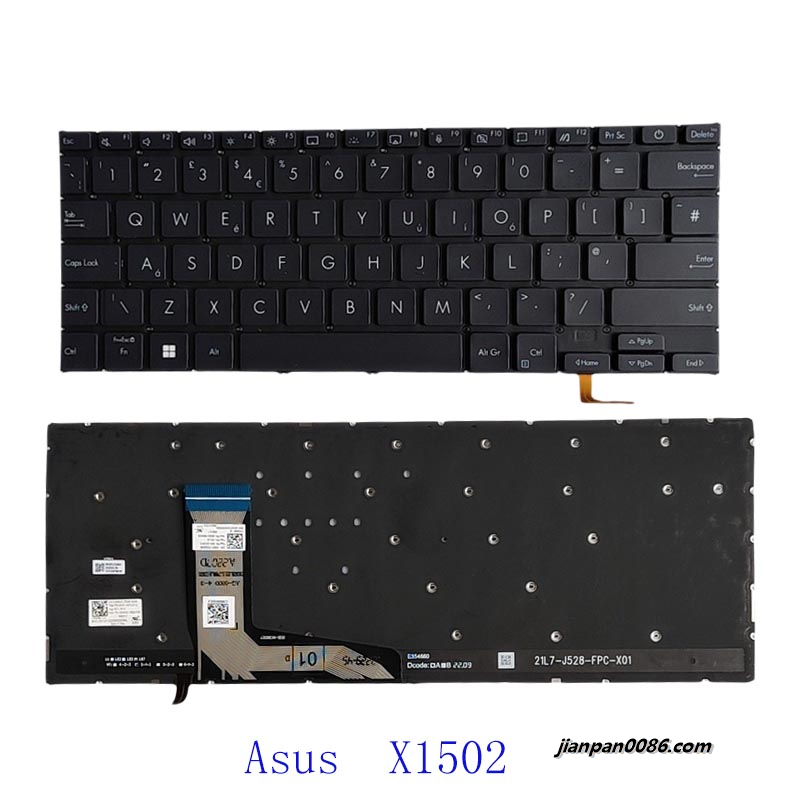 Picture of Original New UK Language For Asus X1502 Black Backlit Laptop Keyboard 0KNX0-1600UK00 F050
