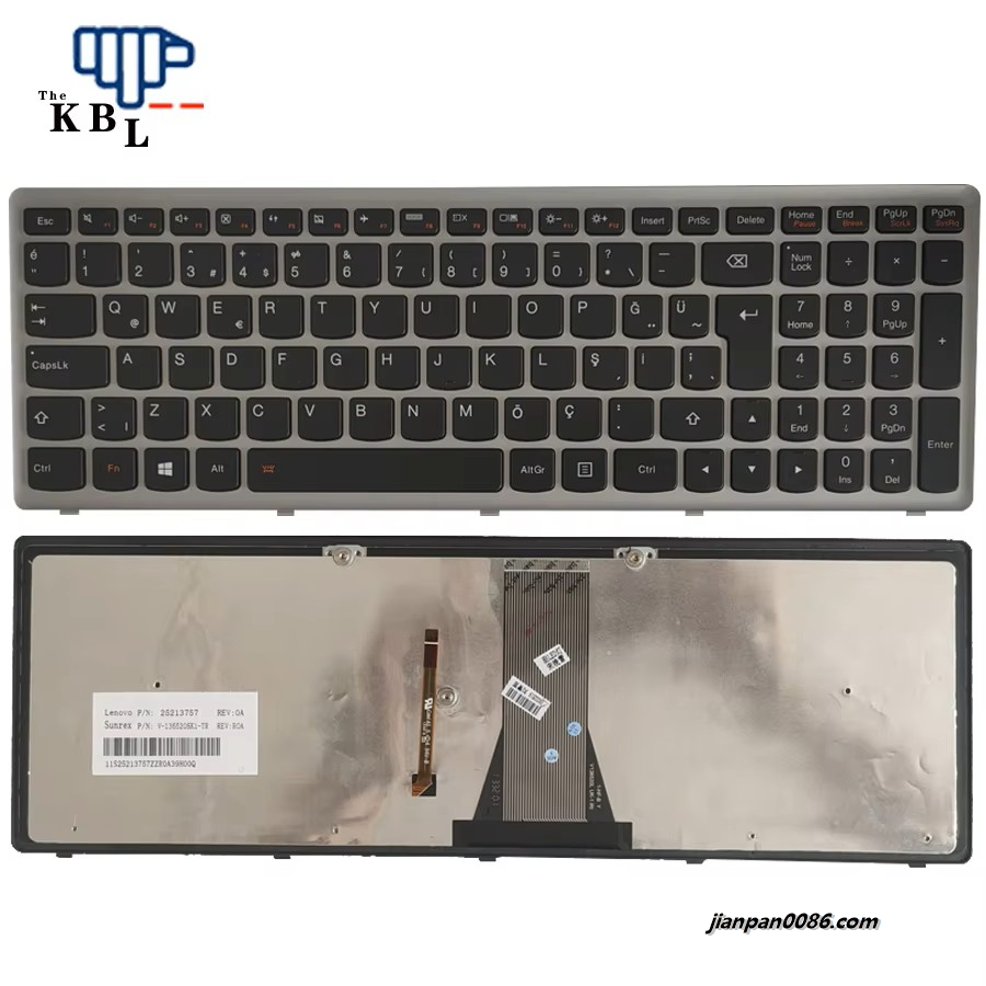 Picture of Oraginal New Turkey Language For Lenovo IdeaPad G500S G505S G510S S500 FZ510 Z505 Silver&Backlit Laptop Keyboard 25213757