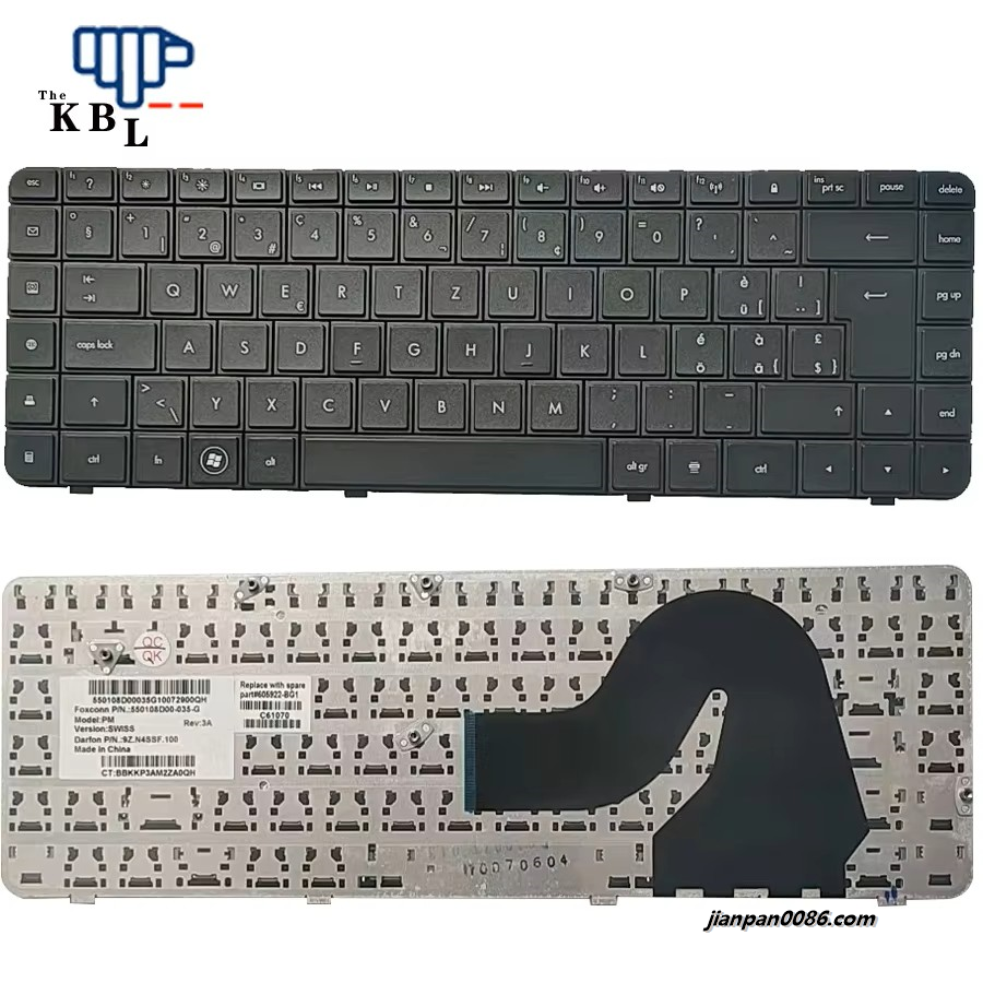 Picture of Original New Swiss Language For HP CQ42 Black Laptop keyboard 9Z.N4SSF.100 1PTDH3562