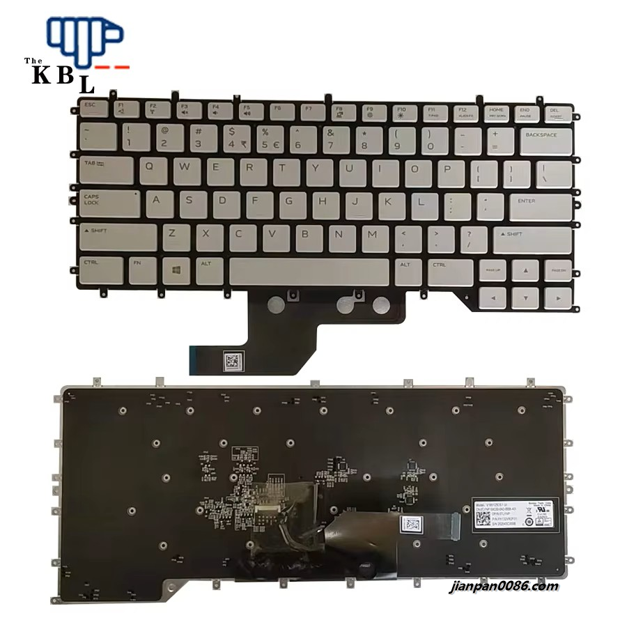 Picture of Original New USI Language For Dell Alienware M15 R2 M15 R3 Silver Laptop Keyboard V185125DS1 UI 3PTDH6305