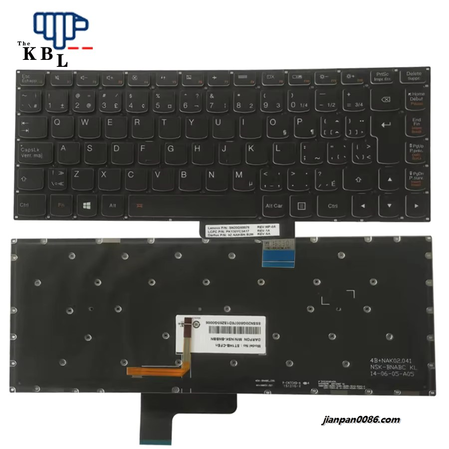 Picture of Original New Canada English Language For Lenovo YOGA 2 13 Black Backlight Laptop Keyboard NSK-BNBBN ST1HB-CFEn 68P12076