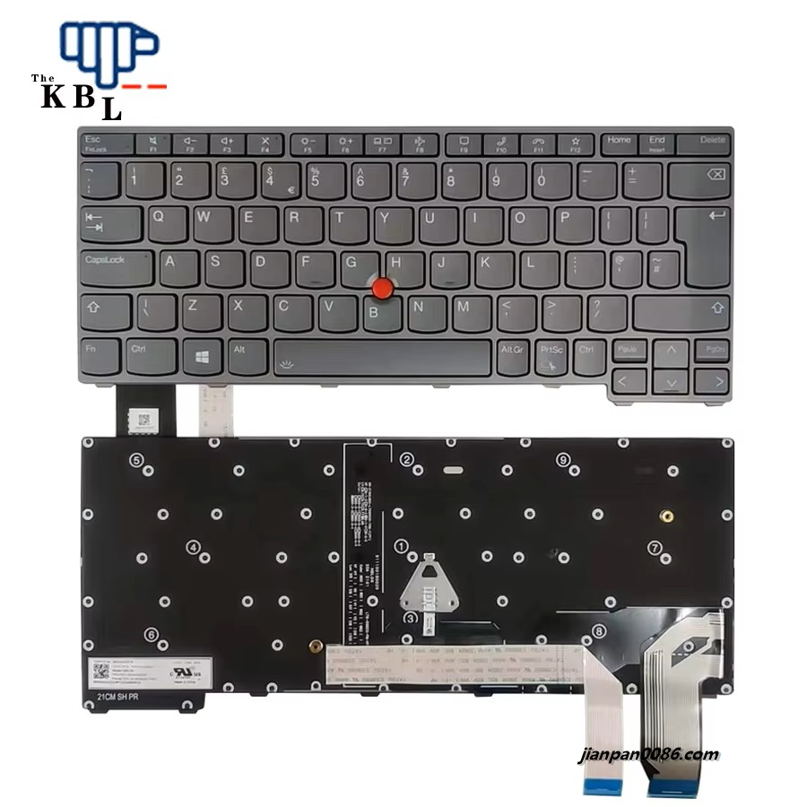 Picture of Original New UK English Language For IBM Thinkpad YOGA X13 Gen2 Grey Backlight Laptop Keyboard PK131VU3D11